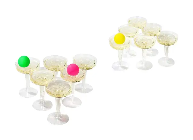 Prosecco pong 15pc Set 12 Cups 3 Balls Party Game Gift Beer Pong Game